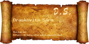 Draskovits Sára névjegykártya