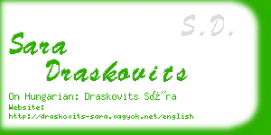 sara draskovits business card
